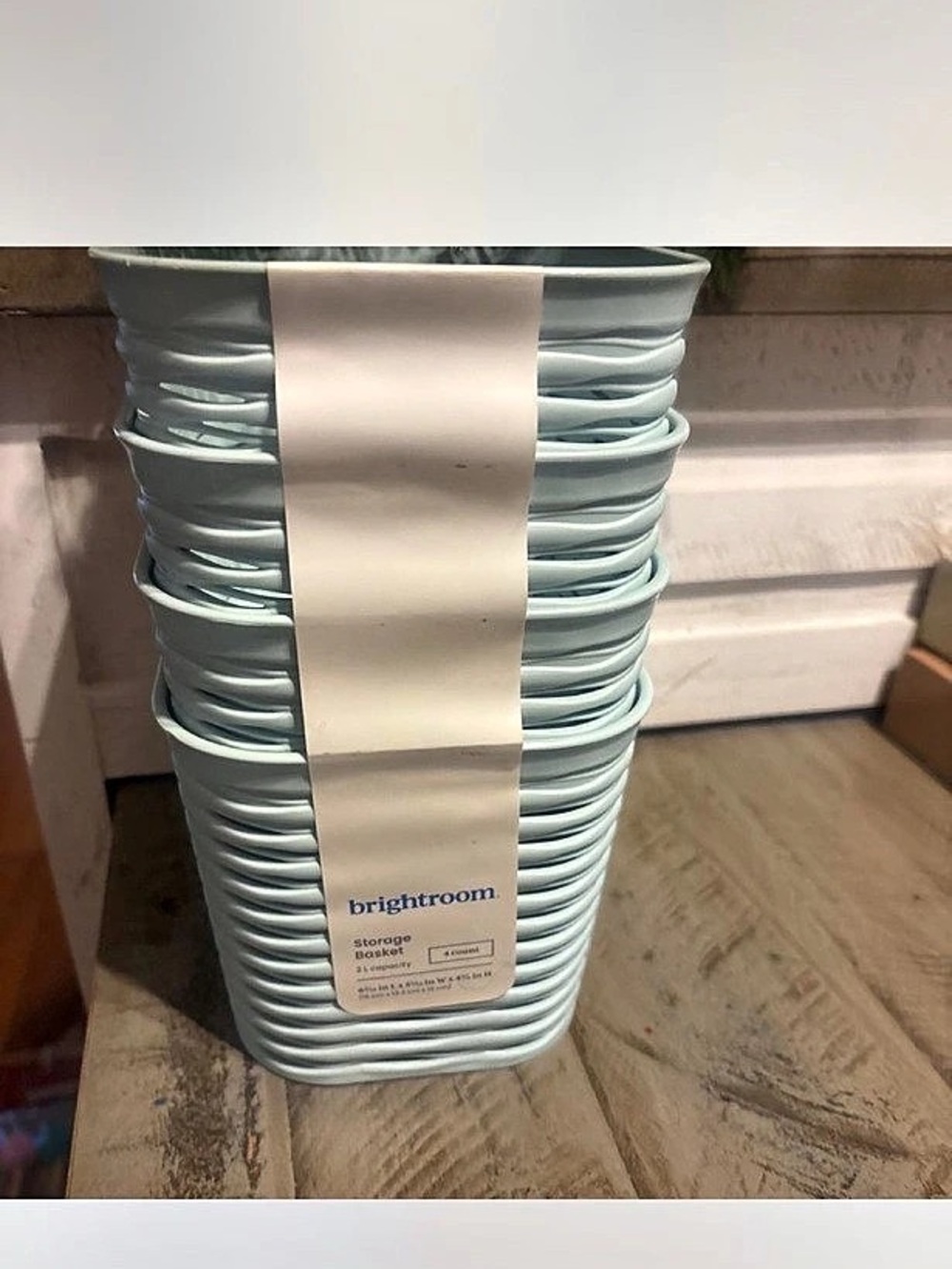 brightroom. Plastic Storage Basket 2L 4 Count. Plastic 2L Blue